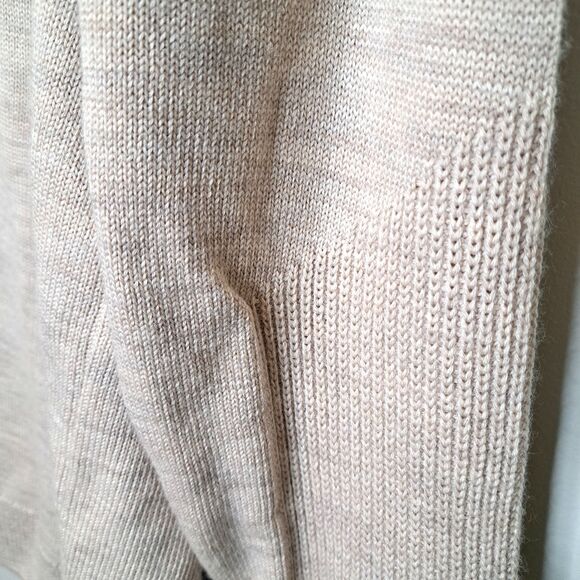 King Ranch Mens Large Beige Cardigan Sweater Merino Wool Blend Knit Quarter Zip - Picture 8 of 13